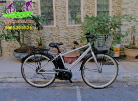 Xe đạp thể thao trợ lực Nhật Bản Panasonic mobi màu bạc