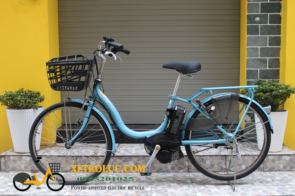 Xe đạp điện trợ lực Brigestone Assista màu xanh hàng Nhật bãi mới 90%
