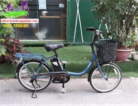 Xe đạp trợ lực Panasonic bánh nhỏ màu xanh