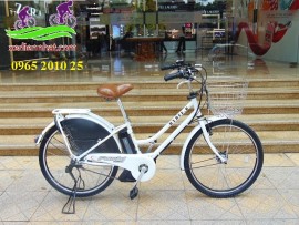Xe đạp trợ lực Nhật HydeeB màu trắng