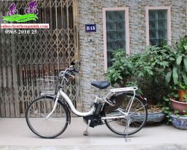 Xe đạp trợ lực Nhật Bản Natural màu trắng