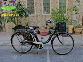 Xe đạp điện Nhật chạy tay ga Natura xanh lá già
