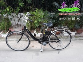 Xe đạp trợ lực Nhật panasonic màu đen dây âm sườn