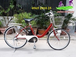 Xe đạp trợ lực Nhật panasonic màu đỏ dây âm sườn