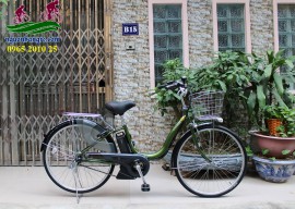 Xe đạp trợ lực Nhật Bản Yamaha Natura màu xanh rêu