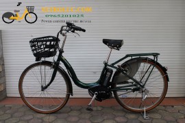 Xe đạp điện trợ lực Nhật Yamaha pas natura màu xanh 