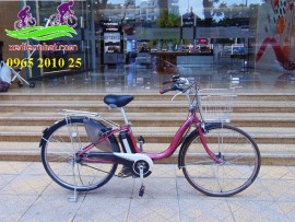 Xe đạp trợ lực Nhật yamaha Natura đỏ mận