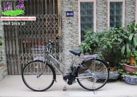 Xe đạp trợ lực Nhật Bản Yamaha pas city màu bạc nam 2 dóng